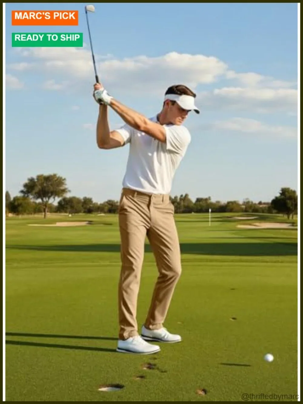 Men's Stretch Golf Pants Quick Dry Lightweight Straight Leg Slacks with Pockets